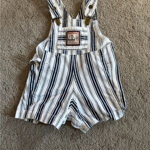 Kids Overalls - Navy and White Stripes